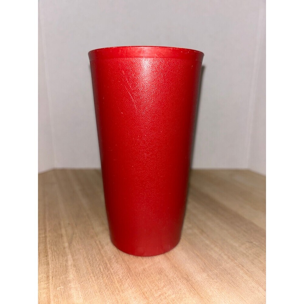 Vintage 1980s Tupperware Harvest Red cup #873-10 Replacement Textured 16 ounce - Picture 4 of 4